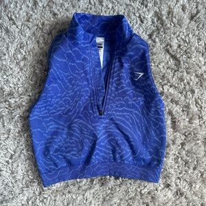 Blue Patterned Sleeveless Top